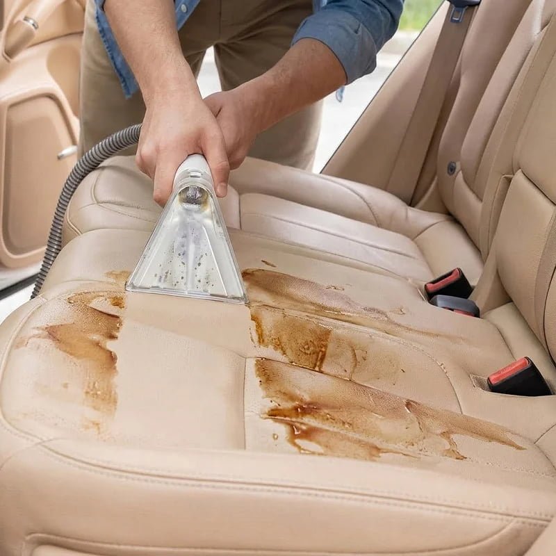 Cleaning car seat upholstery and interior fabric surfaces
