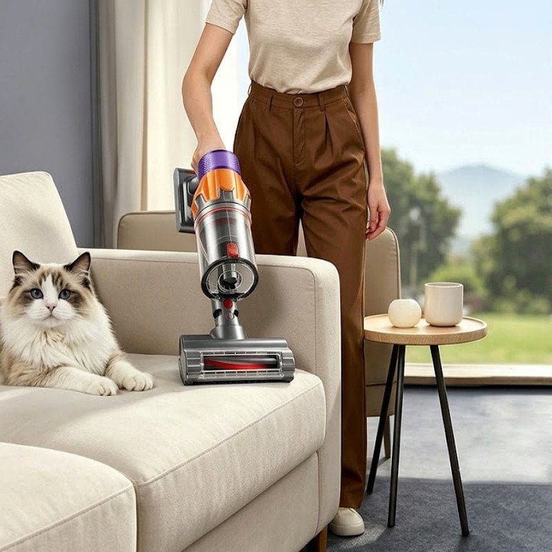 Handheld vacuum cleaning sofa and upholstery