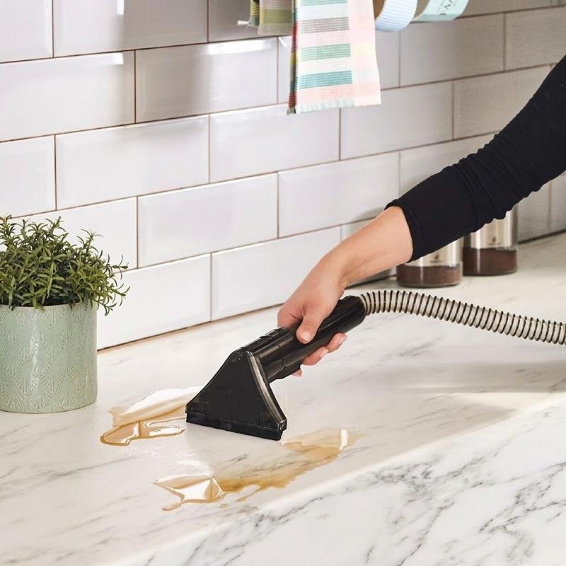 Cleaning sealed hard floor surfaces with gentle spray method