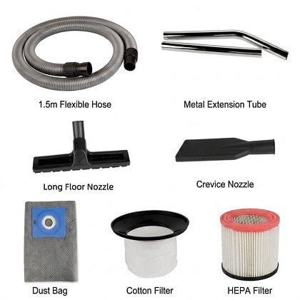 Liyyou 80L wet and dry vacuum cleaner technical specifications and accessories
