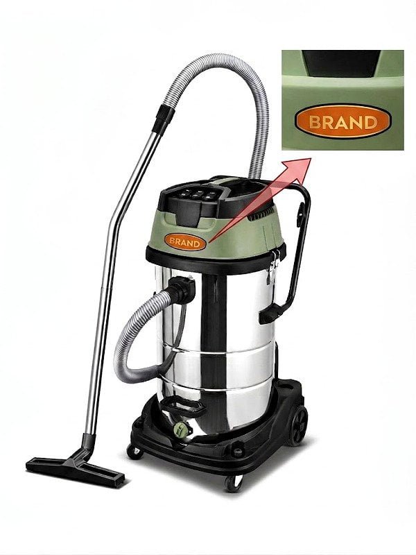 Custom nameplates and branding for OEM wet and dry vacuum cleaner