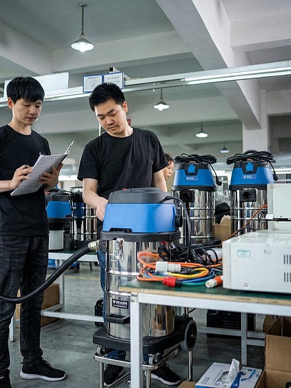 Quality testing and inspection process for wet and dry vacuum cleaner